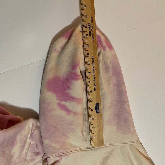 Women’s Pink Tie-dye Oversized Crop Hoodie Size Large Relaxed Comfort Casual - Picture 11 of 11